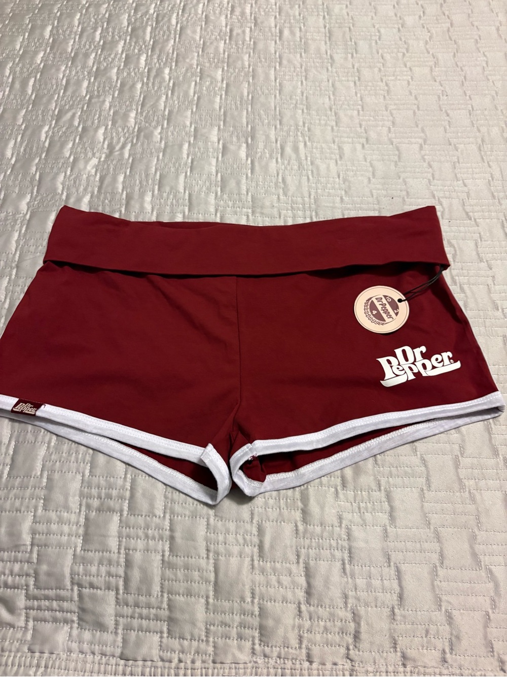 Dr Pepper Women's Maroon Retro Short Shorts - Vintage Style  - XL - NWT